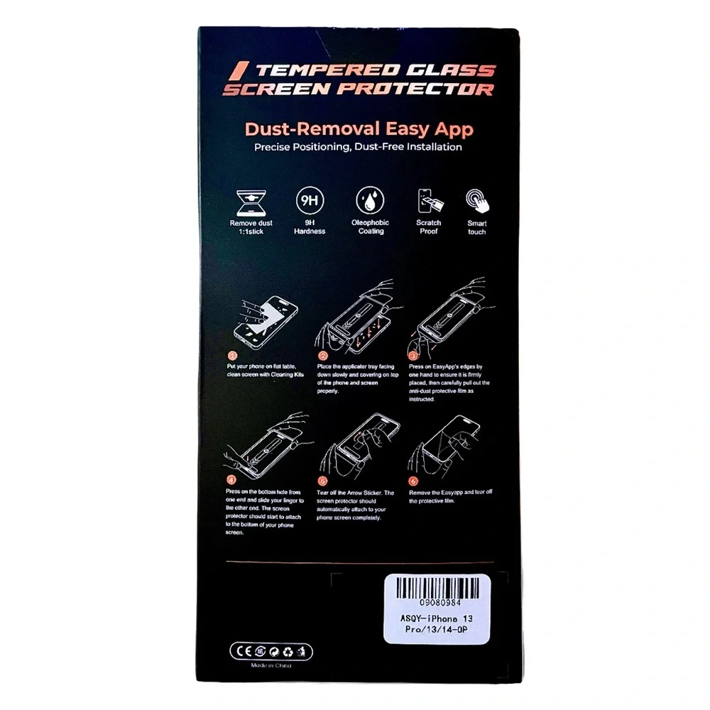 NIB IPHONE 13 / IPHONE 14 TEMPERED GLASS 3 PIECE SCREEN PROTECTOR KIT